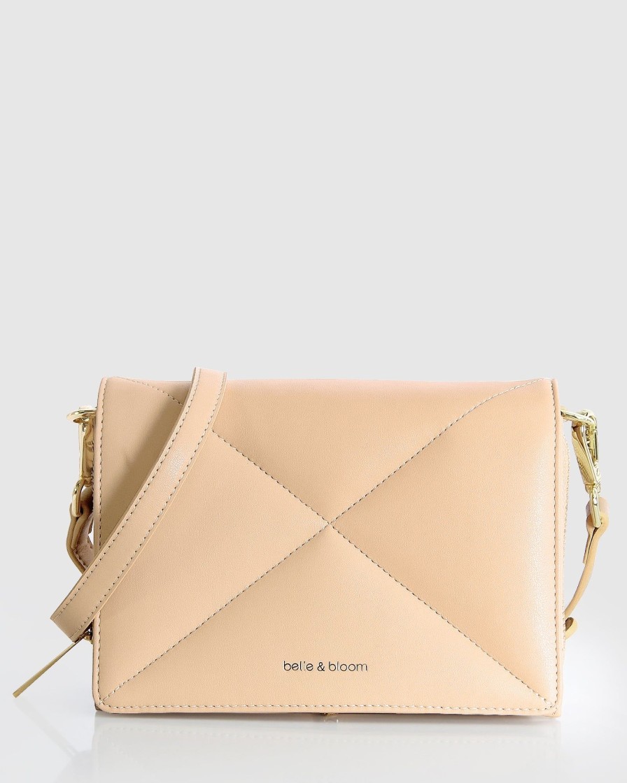 Women Belle & Bloom Cross-Body Bags | Moonlit Drive Leather Crossbody Bag - Latte