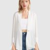 Women Belle & Bloom Suits & Blazers | Sheer Genius Lightweight Blazer - White