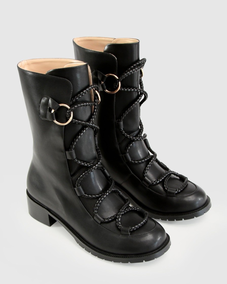 Women Belle & Bloom Boots | Shibuya Laced Boot - Black