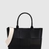 Women Belle & Bloom Totes & Bucket Bags | Long Way Home Woven Tote - Black