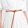 Women Belle & Bloom Belts | Tie The Knot Leather Belt - Brown