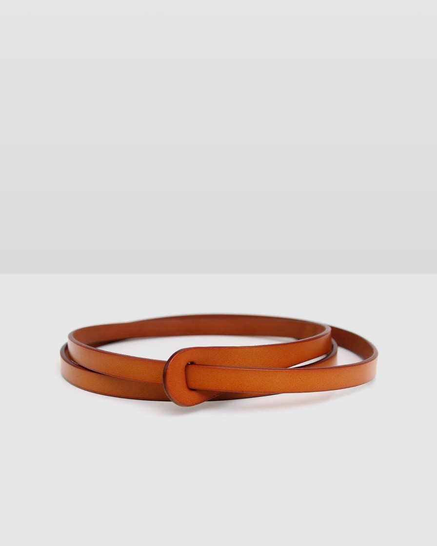 Women Belle & Bloom Belts | Tie The Knot Leather Belt - Brown