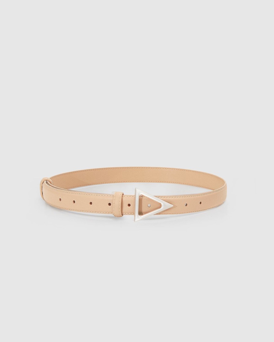 Women Belle & Bloom Belts | Bermuda Triangle Leather Belt - Latte