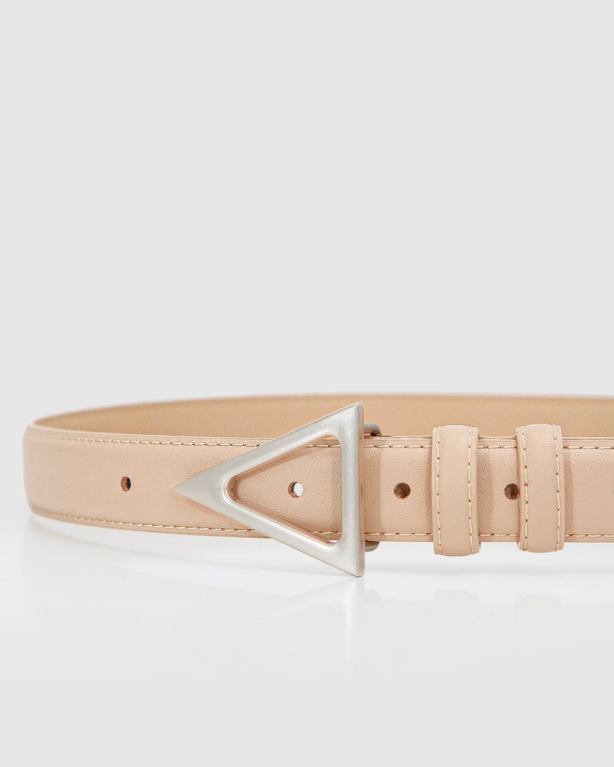 Women Belle & Bloom Belts | Bermuda Triangle Leather Belt - Latte