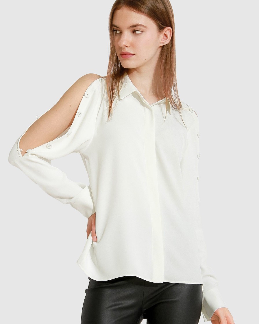 Women Belle & Bloom Shirts & Blouses | Made With Love Shirt - Off-White