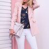 Women Belle & Bloom Suits & Blazers | Princess Polina Textured Weave Blazer - Blush