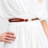 Women Belle & Bloom Belts | London Mood Leather Tie Belt - Brown