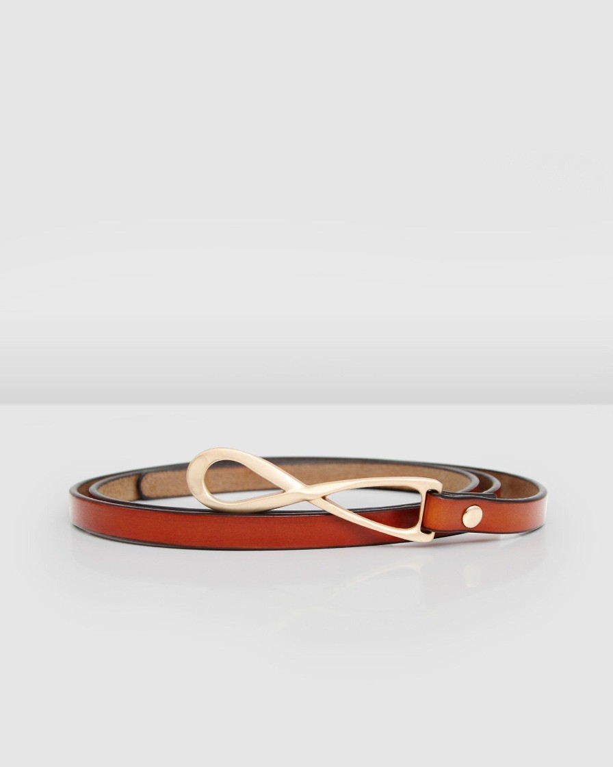 Women Belle & Bloom Belts | London Mood Leather Tie Belt - Brown