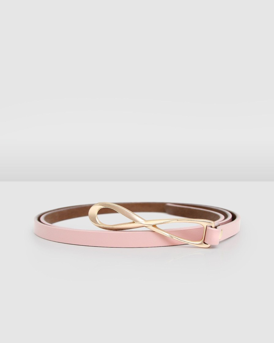 Women Belle & Bloom Belts | London Mood Leather Tie Belt - Pink