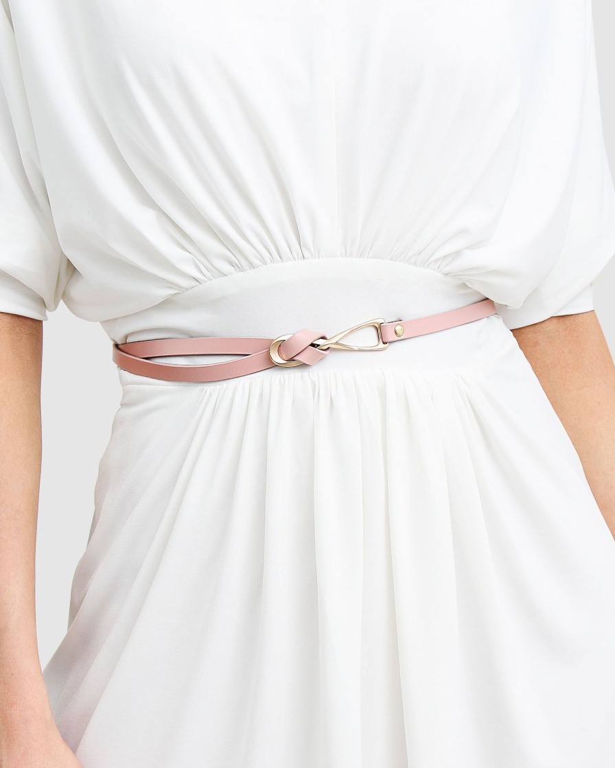 Women Belle & Bloom Belts | London Mood Leather Tie Belt - Pink