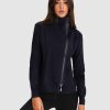 Women Belle & Bloom Jumpers & Knits | Brother'S Zip Front Jumper - Navy