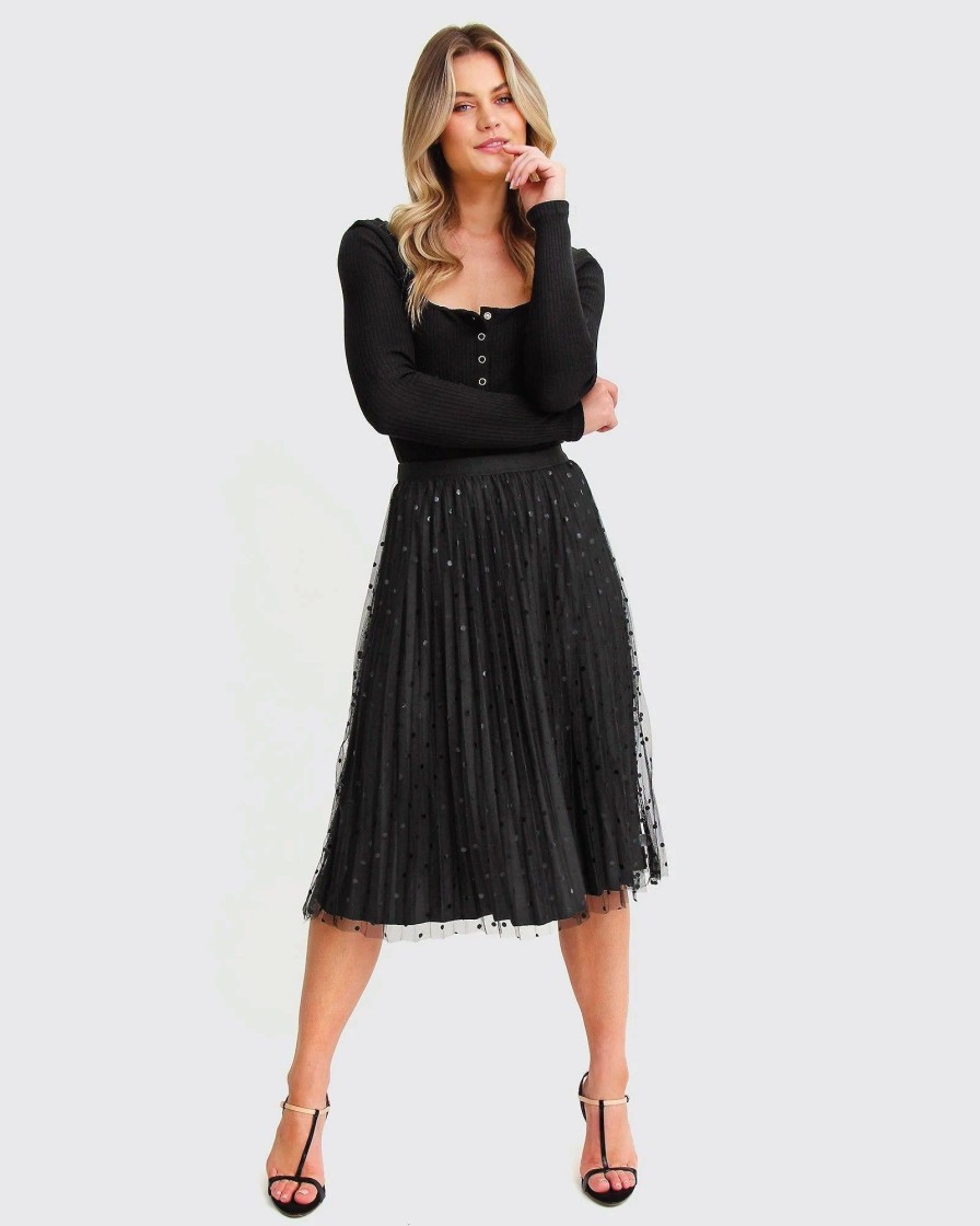 Women Belle & Bloom Skirts | Mixed Feeling Reversible Skirt - Black