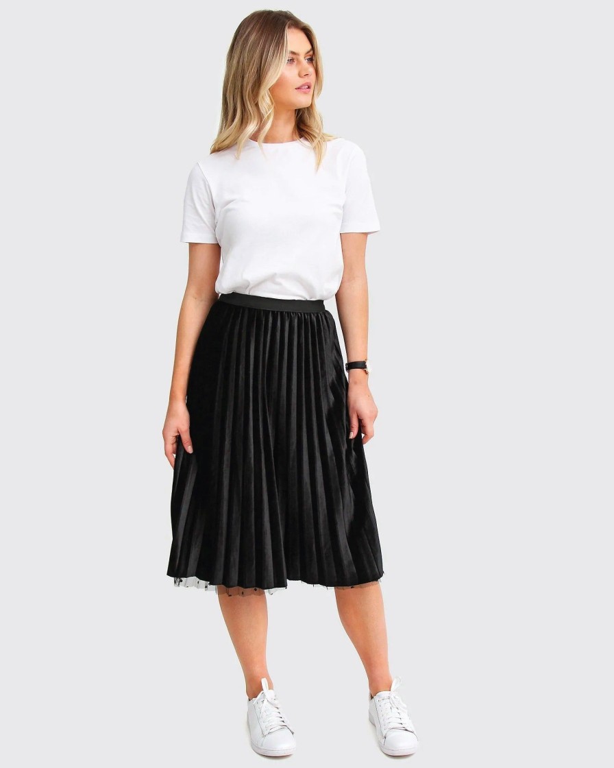 Women Belle & Bloom Skirts | Mixed Feeling Reversible Skirt - Black