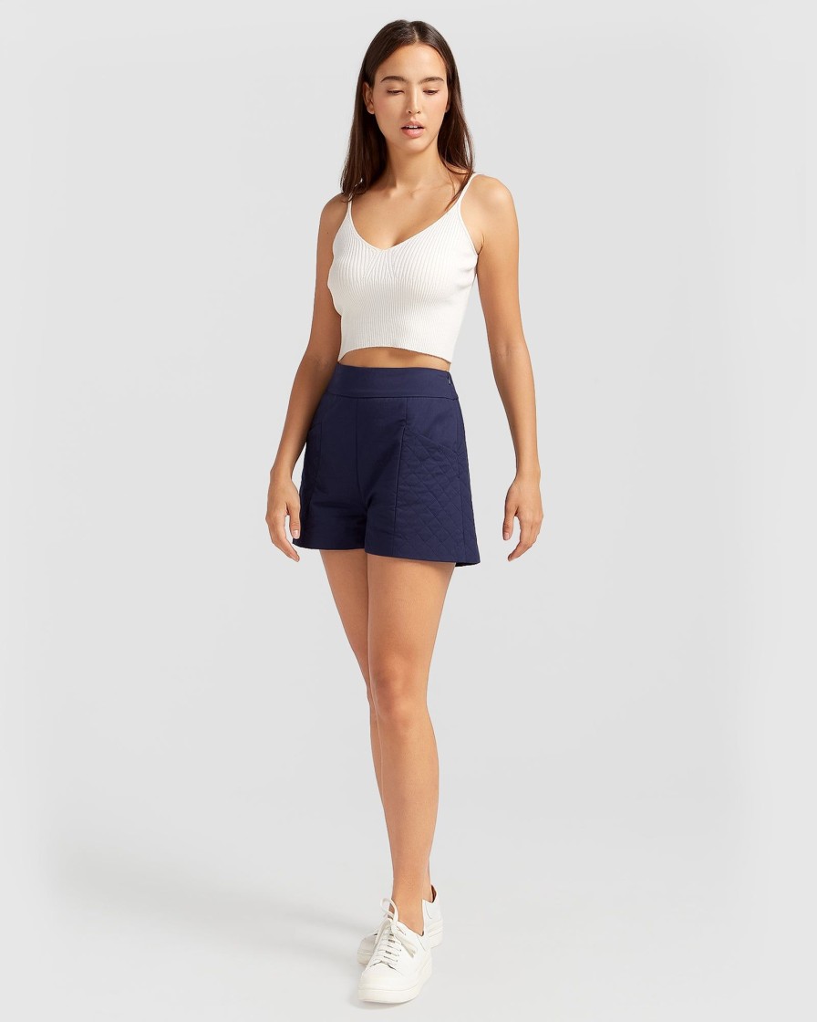 Women Belle & Bloom Pants | A Kind Of Magic Quilted Shorts - Navy