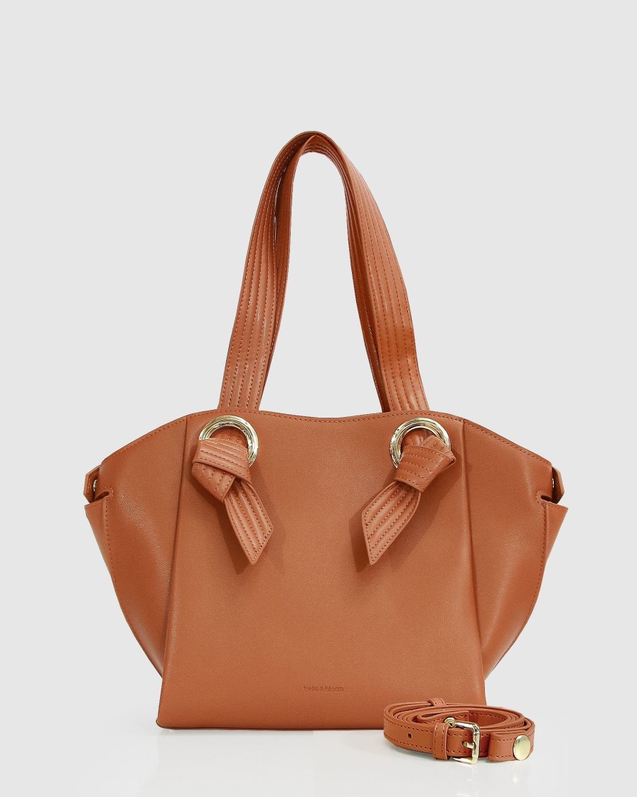 Women Belle & Bloom Shoulder Bags | Heart Of Gold Leather Shoulder Bag - Camel